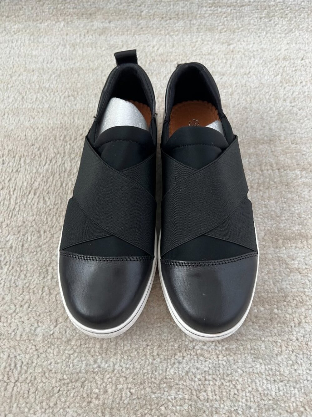 Bernie Mev Elmwood Black Leather Slip On Low Top Sneakers Flats Shoes 39 - Picture 3 of 11